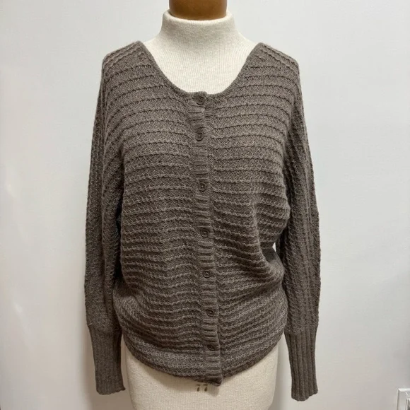 Vintage Moda International Reversible Sweater Women Medium Twist Button Wool Moh - Picture 9 of 13